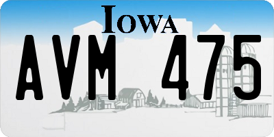 IA license plate AVM475