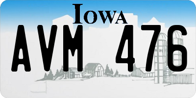 IA license plate AVM476