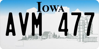 IA license plate AVM477
