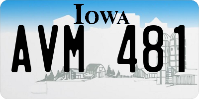 IA license plate AVM481