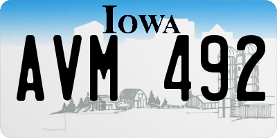 IA license plate AVM492