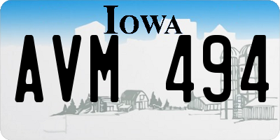 IA license plate AVM494