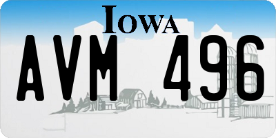 IA license plate AVM496