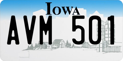 IA license plate AVM501