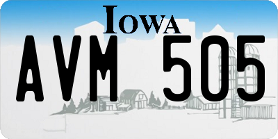 IA license plate AVM505