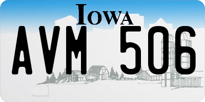 IA license plate AVM506