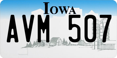 IA license plate AVM507