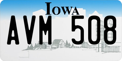 IA license plate AVM508