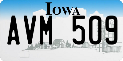 IA license plate AVM509