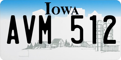 IA license plate AVM512