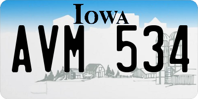 IA license plate AVM534