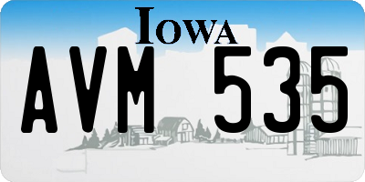 IA license plate AVM535