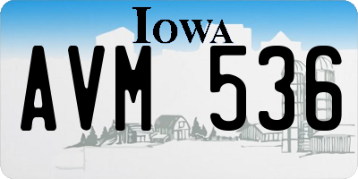 IA license plate AVM536