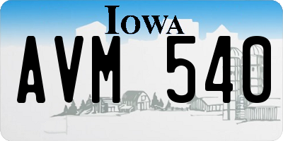 IA license plate AVM540