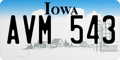 IA license plate AVM543