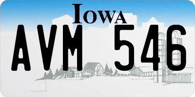 IA license plate AVM546