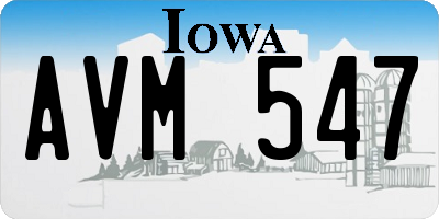IA license plate AVM547