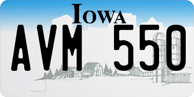 IA license plate AVM550