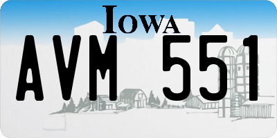 IA license plate AVM551