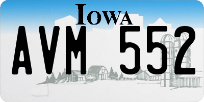 IA license plate AVM552