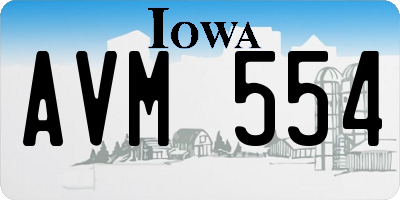 IA license plate AVM554