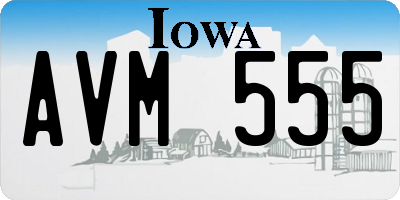 IA license plate AVM555