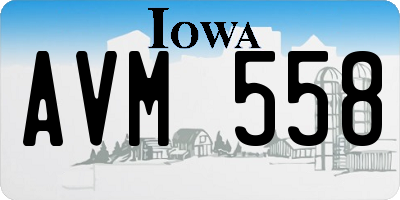 IA license plate AVM558