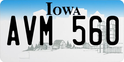 IA license plate AVM560