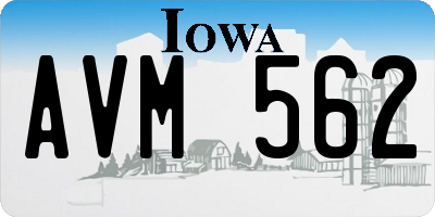 IA license plate AVM562
