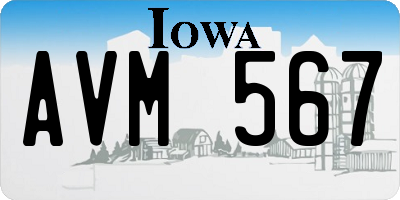 IA license plate AVM567
