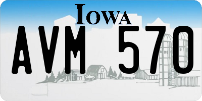 IA license plate AVM570