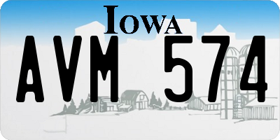 IA license plate AVM574