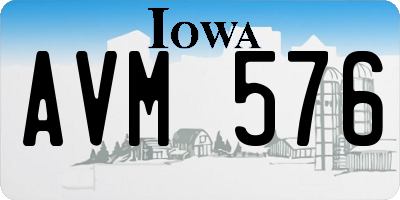 IA license plate AVM576