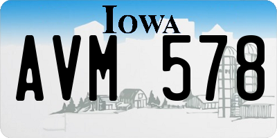 IA license plate AVM578