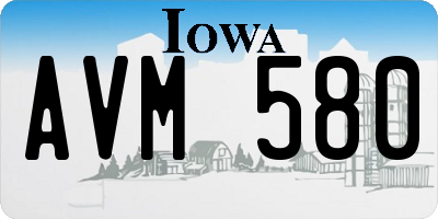 IA license plate AVM580