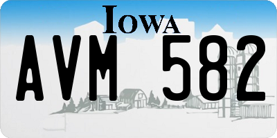 IA license plate AVM582