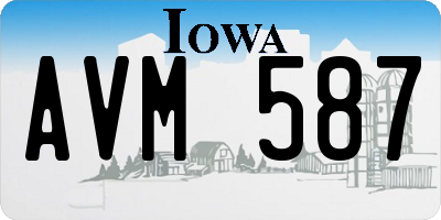 IA license plate AVM587