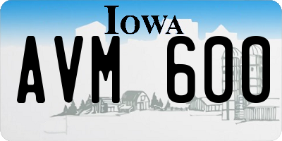 IA license plate AVM600
