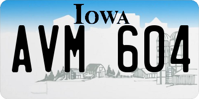 IA license plate AVM604