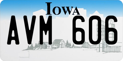 IA license plate AVM606