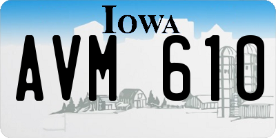 IA license plate AVM610