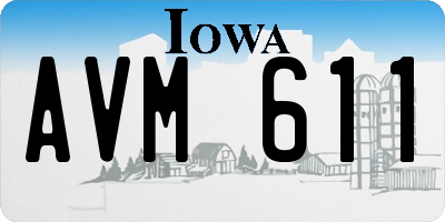 IA license plate AVM611