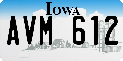 IA license plate AVM612