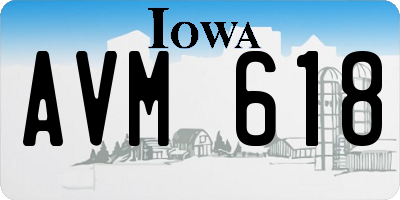 IA license plate AVM618
