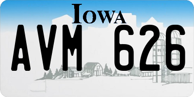 IA license plate AVM626