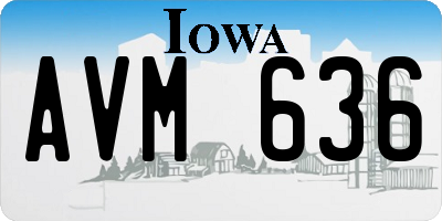 IA license plate AVM636
