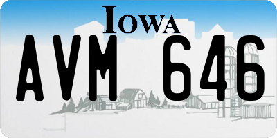 IA license plate AVM646