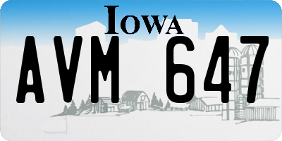 IA license plate AVM647
