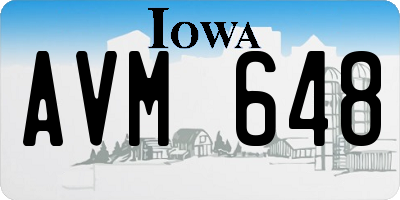 IA license plate AVM648
