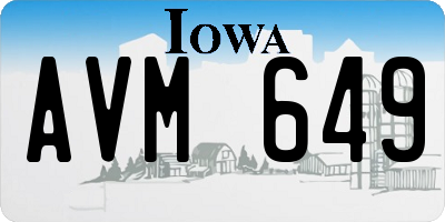 IA license plate AVM649